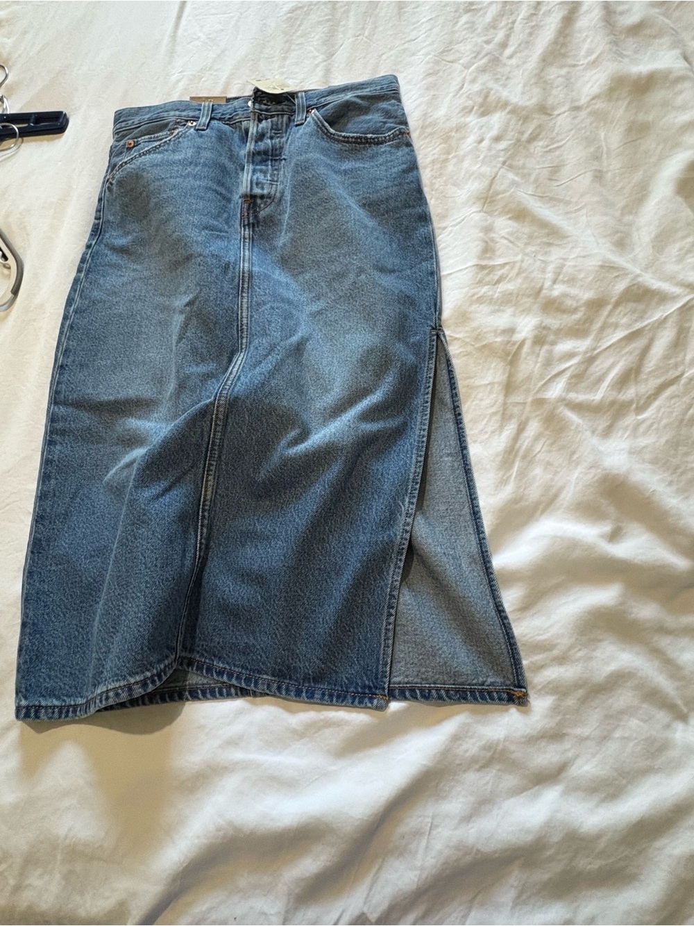 Levi's - Denim Midi Women's Jean Skirt - 27 - Picture 10 of 16